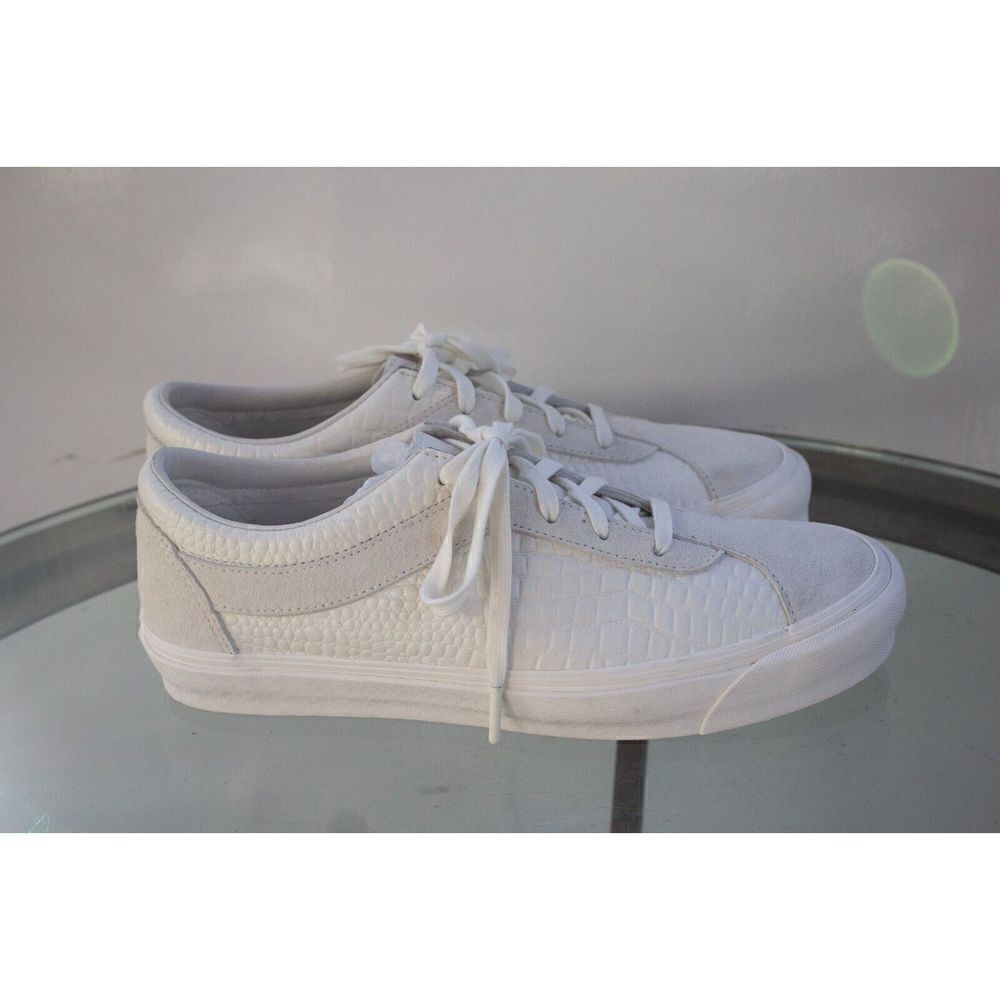 Excellent RARE Vans Webster x Bold Ni LX "Croc-egret' White Grey Mens Size 11